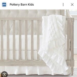 Pottery Barn Kids RUFFLE BELGIAN LINEN CRIB SKIRT in FLAX